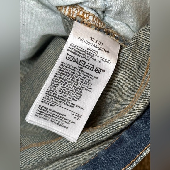 NWT Gap Men's Blue Relaxed 32x30 Measures 32x28.5 Wide Leg Medium Wash - Picture 11 of 11